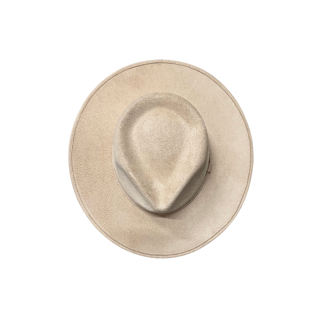 Vegan Suede Tear Drop Hat: Taupe