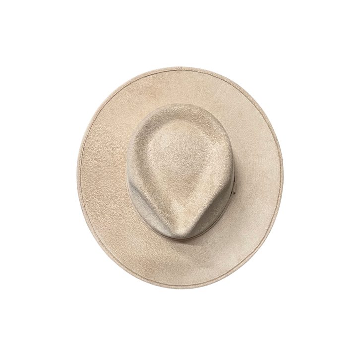 Vegan Suede Tear Drop Hat: Taupe