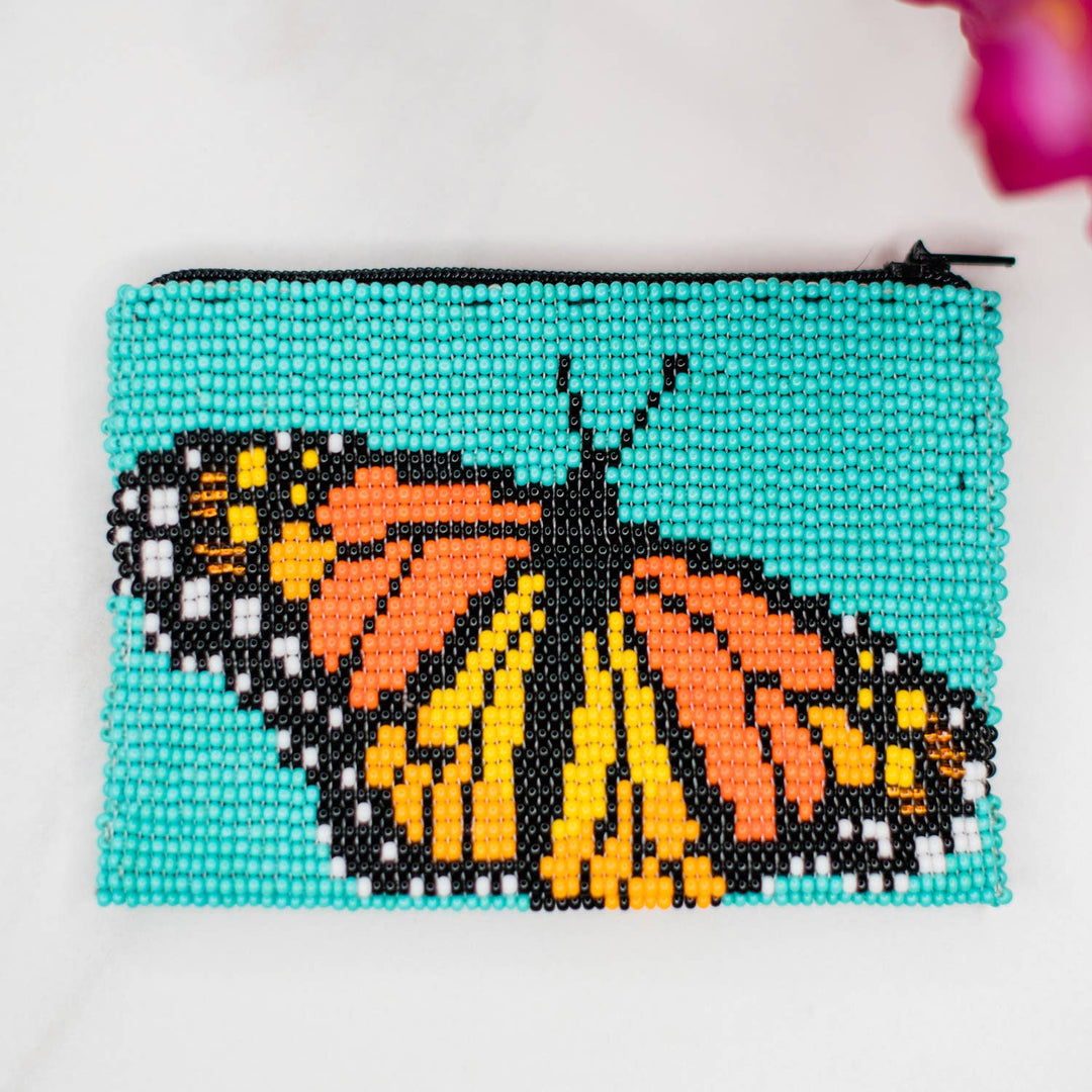 Butterfly Beaded Coin Bag
