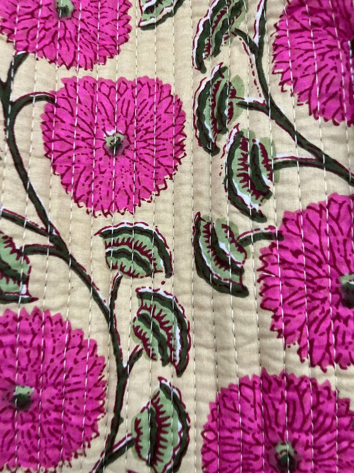 Make-up Bag Floral Printed Cotton Travel Quilted Grocery Bag