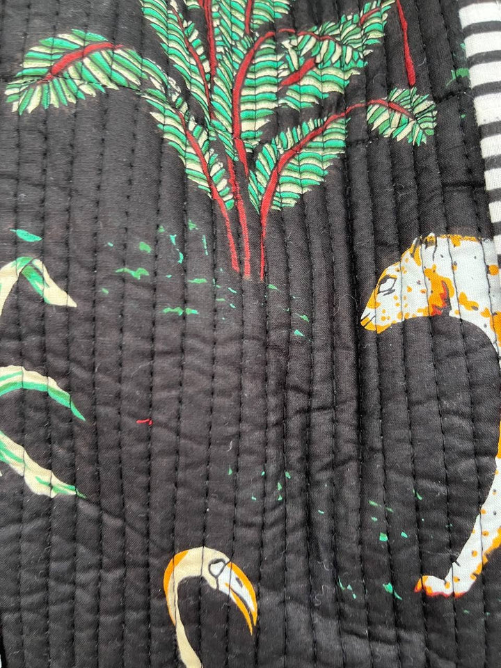 Jungle Printed Hand Bag Cotton Quilted Women Shoulder Bags