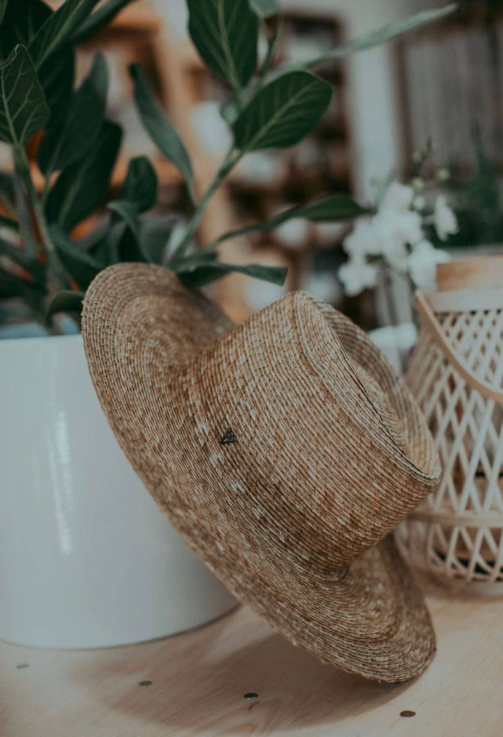 Sadie | Palm Straw Rancher Hat Wide Brim: S/M