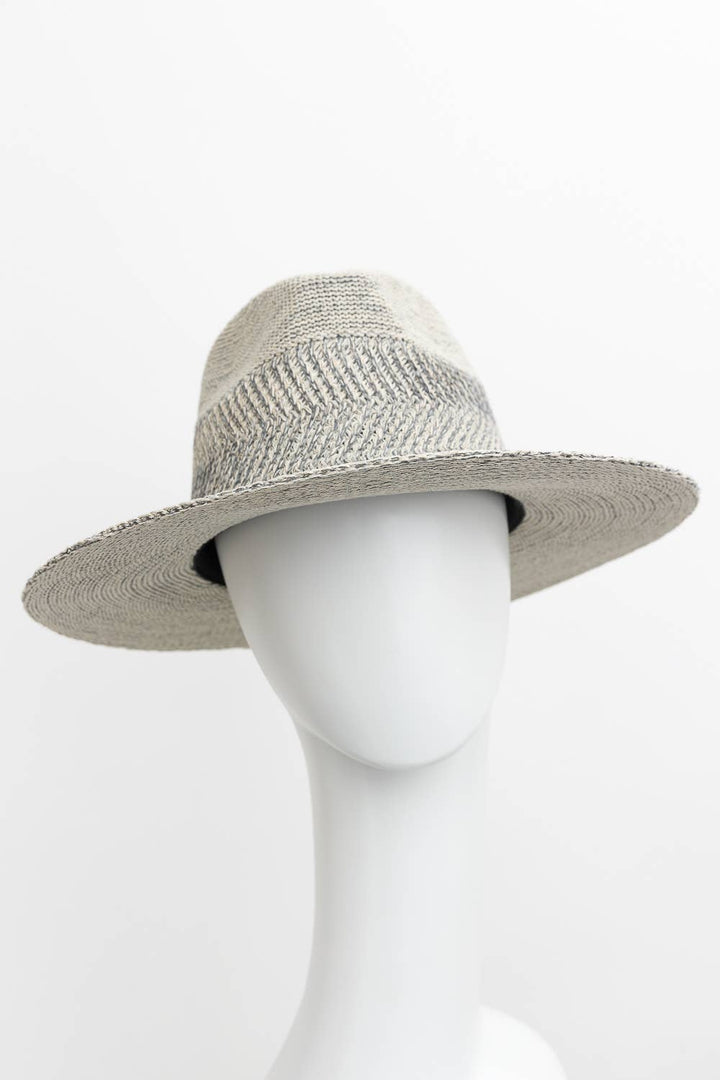 Pinched Front Wide Brim Western Style Hat: Natural