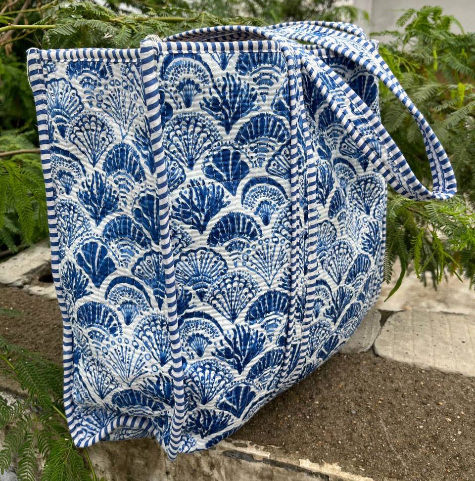 New Design Block Print Cotton Bag Women Travel Bag Quilted