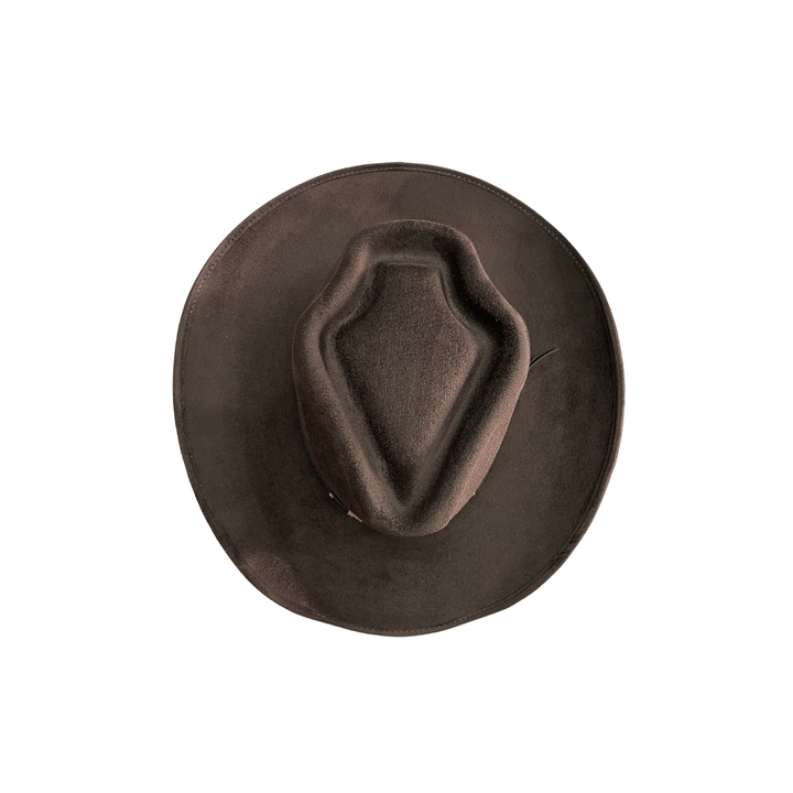 Unisex Vegan Suede Western Arrowhead Cowboy Hat: Taupe