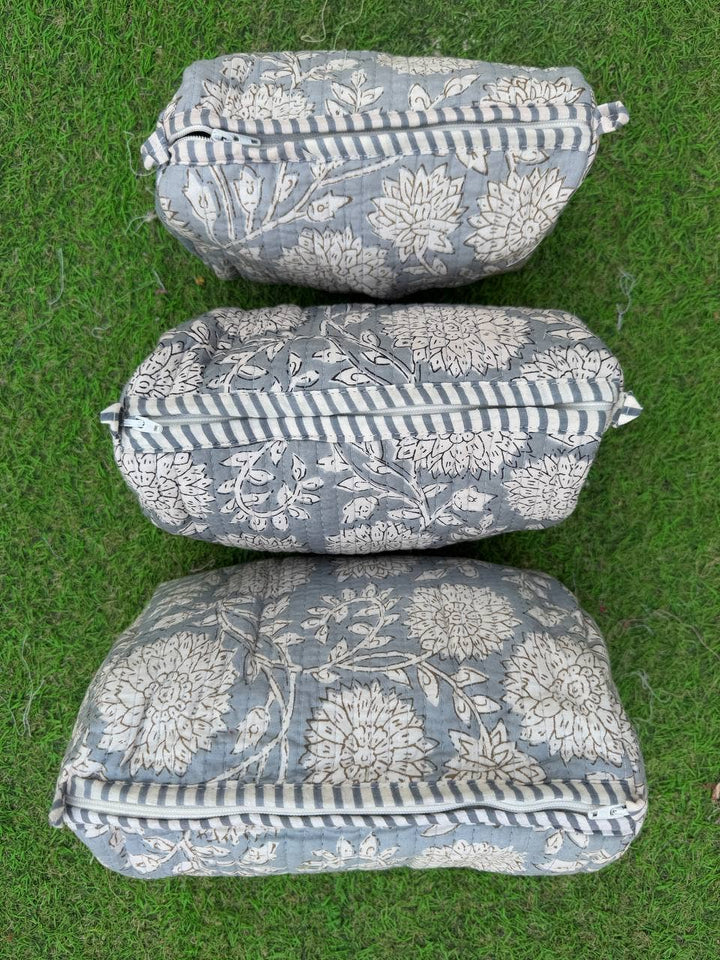 Hand Block Print Cotton Cosmetic Bag Makeup Bag Quilted Bags