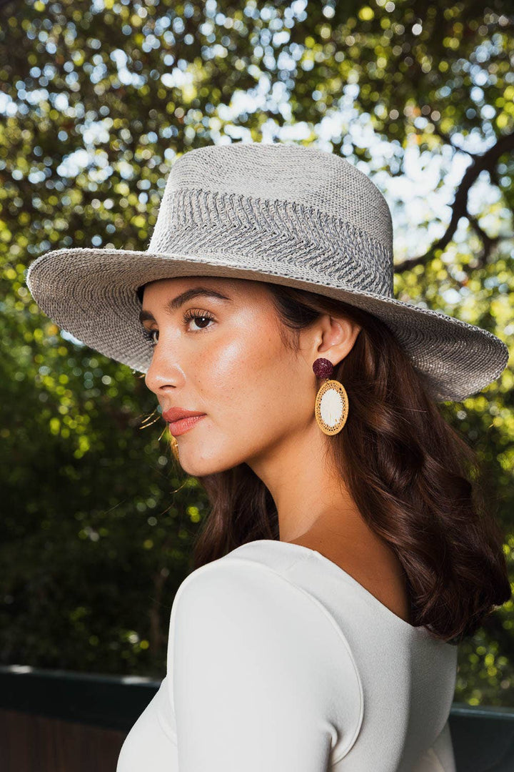 Pinched Front Wide Brim Western Style Hat: Natural