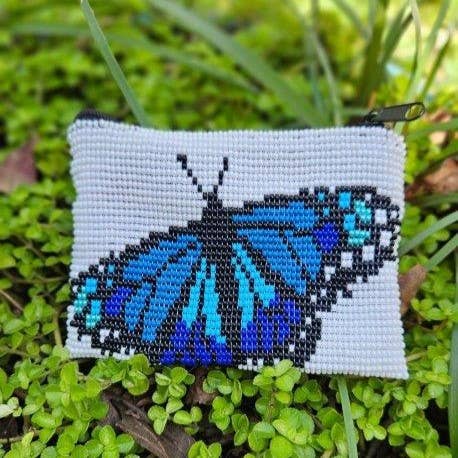 Butterfly Beaded Coin Bag