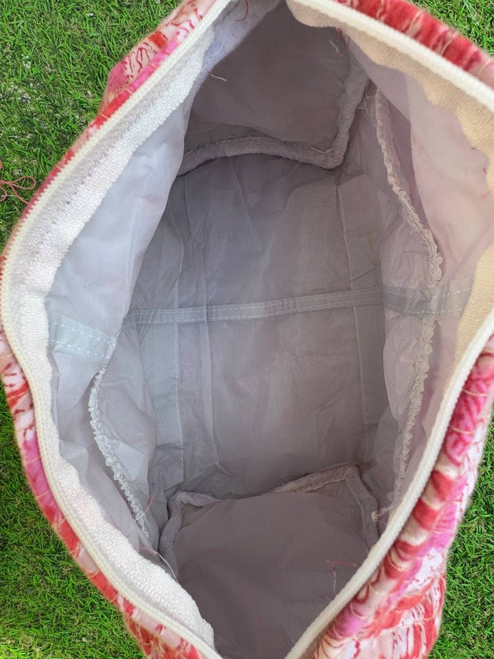 Pure Cotton Cosmetic Bag Floral Print Quilted Bag Women Bags