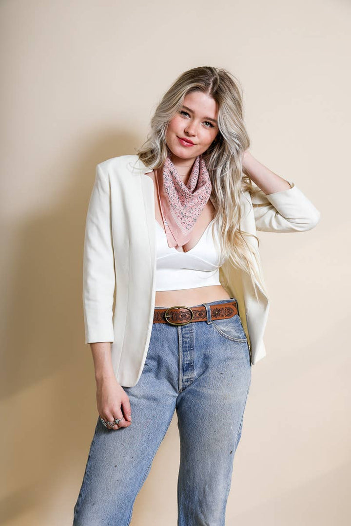 Cotton Field of Flowers Bandana - Muted Color Tones: Berry