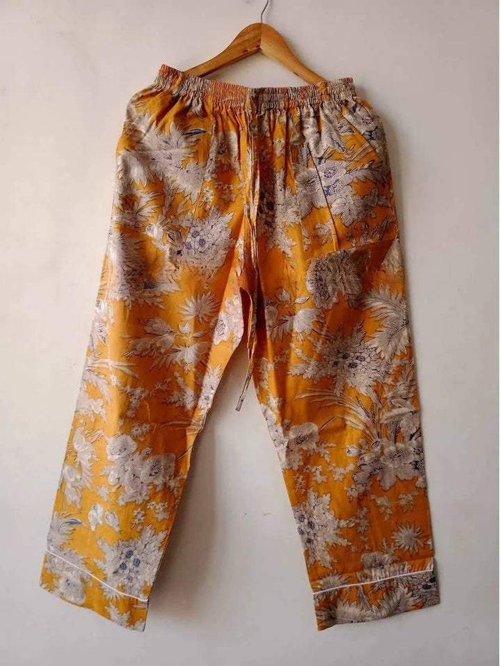 Floral Printed Pajama Set Cotton PJ Set Women Nightwear: S