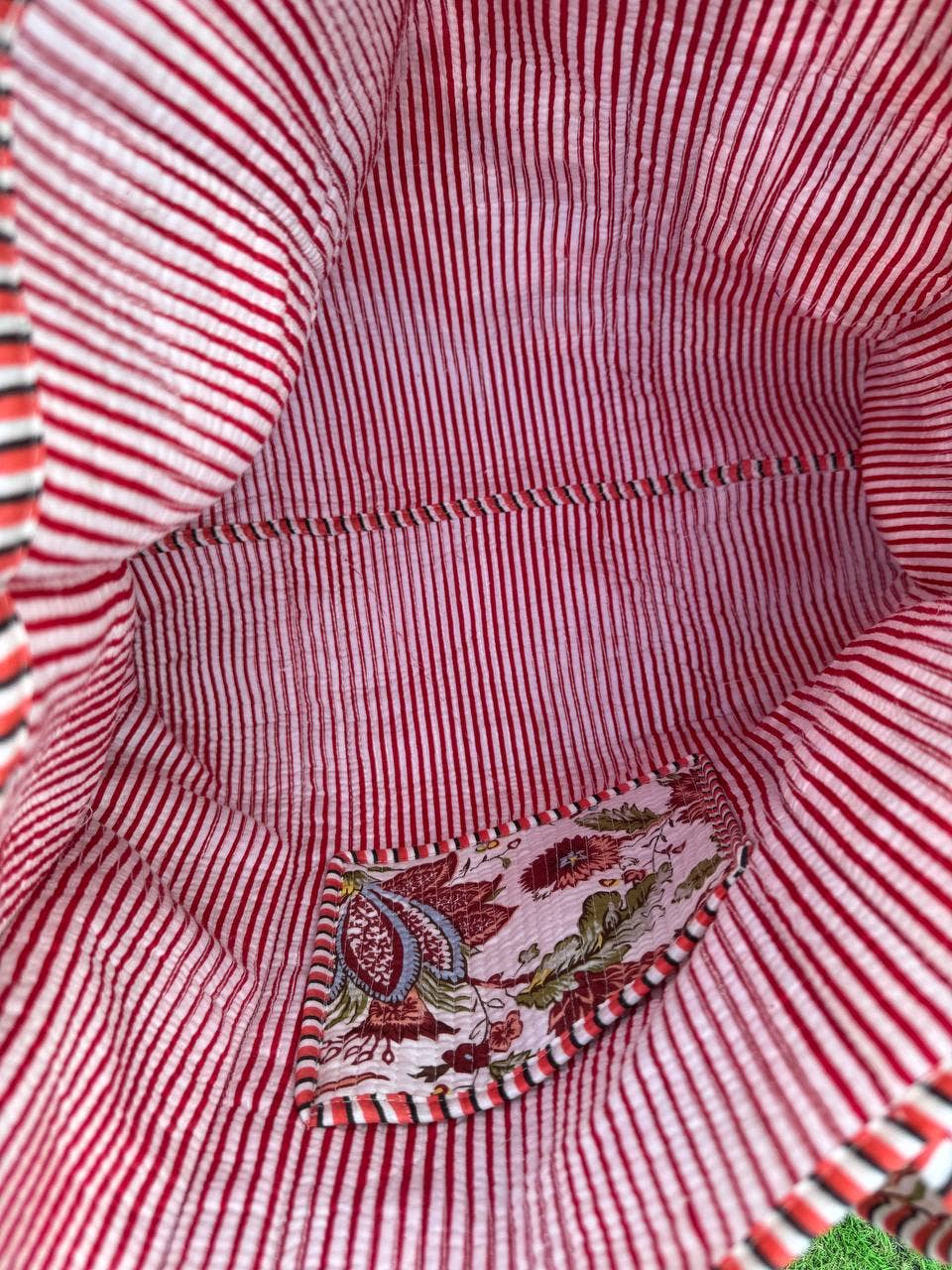 White Cotton Quilted Bag Beautiful Block Printed Women Bags