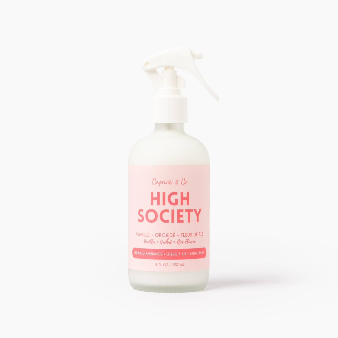 Linen + Room Spray - High Society - Vanilla + Orchid + Rice Flower