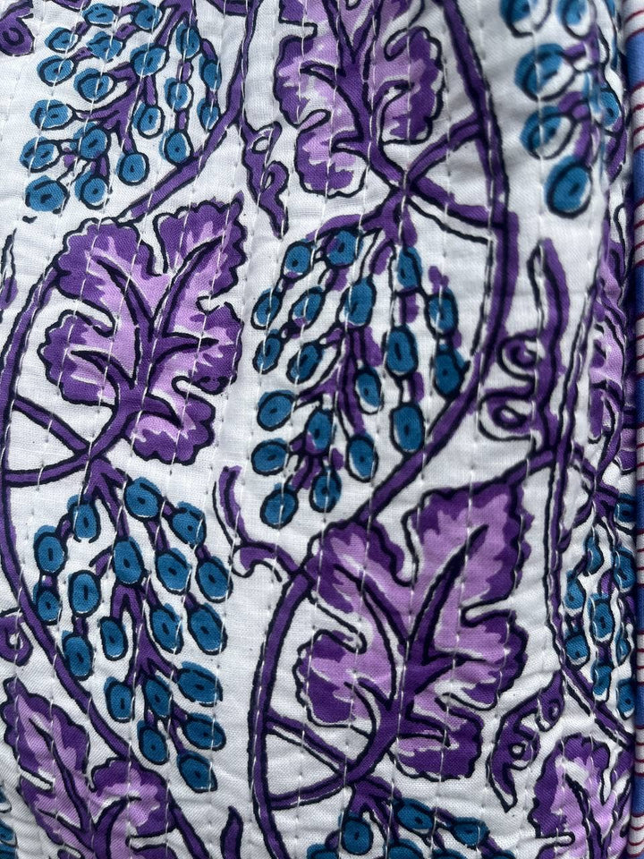 New Quilted Cotton Handprinted Reversible Floral Printed Bag