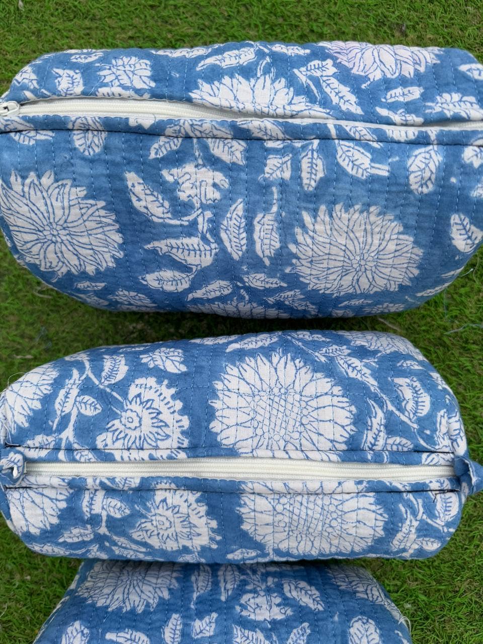 Cosmetic Bag Floral Print Indian Cotton Handmade Travel Bags