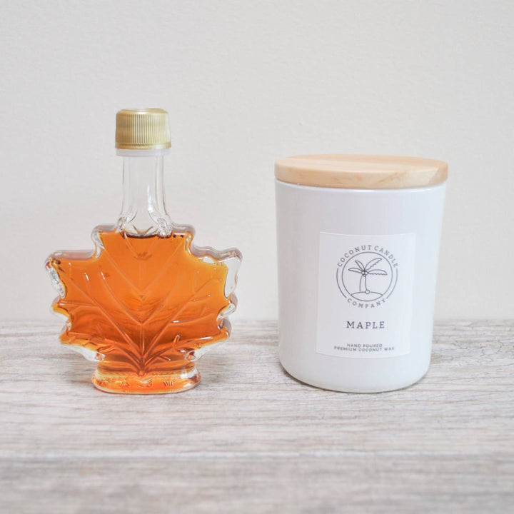 Maple Scented Coconut Wax Jar Candle: 6oz Glass Jar