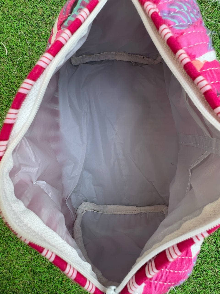 Leaf Print Beautiful Bag Cotton Bag Quilted Bag Cosmetic Bag