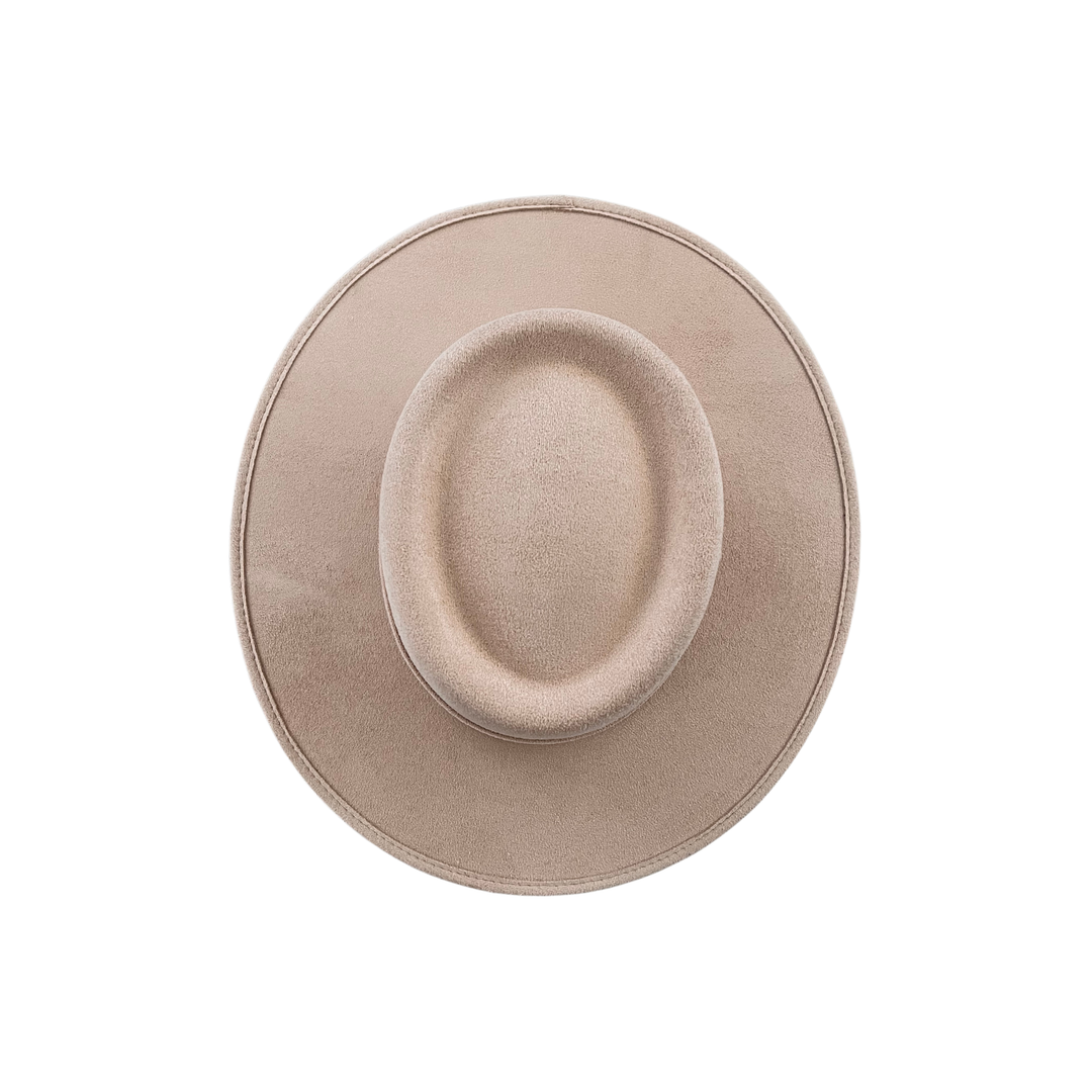 Vegan Suede Crown Top Hats: Nude