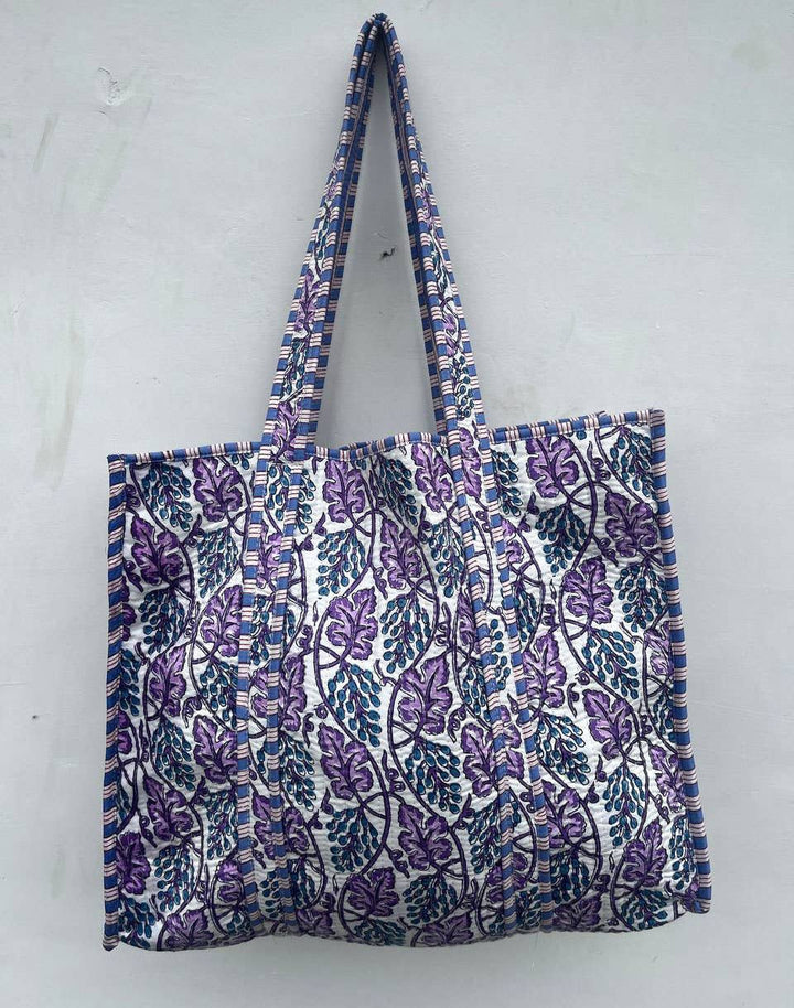 New Quilted Cotton Handprinted Reversible Floral Printed Bag