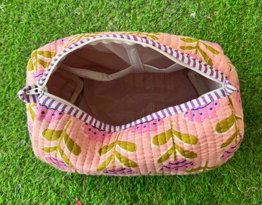 Colorful Floral Printed Bag Quilted Cotton Makeup Women Bags