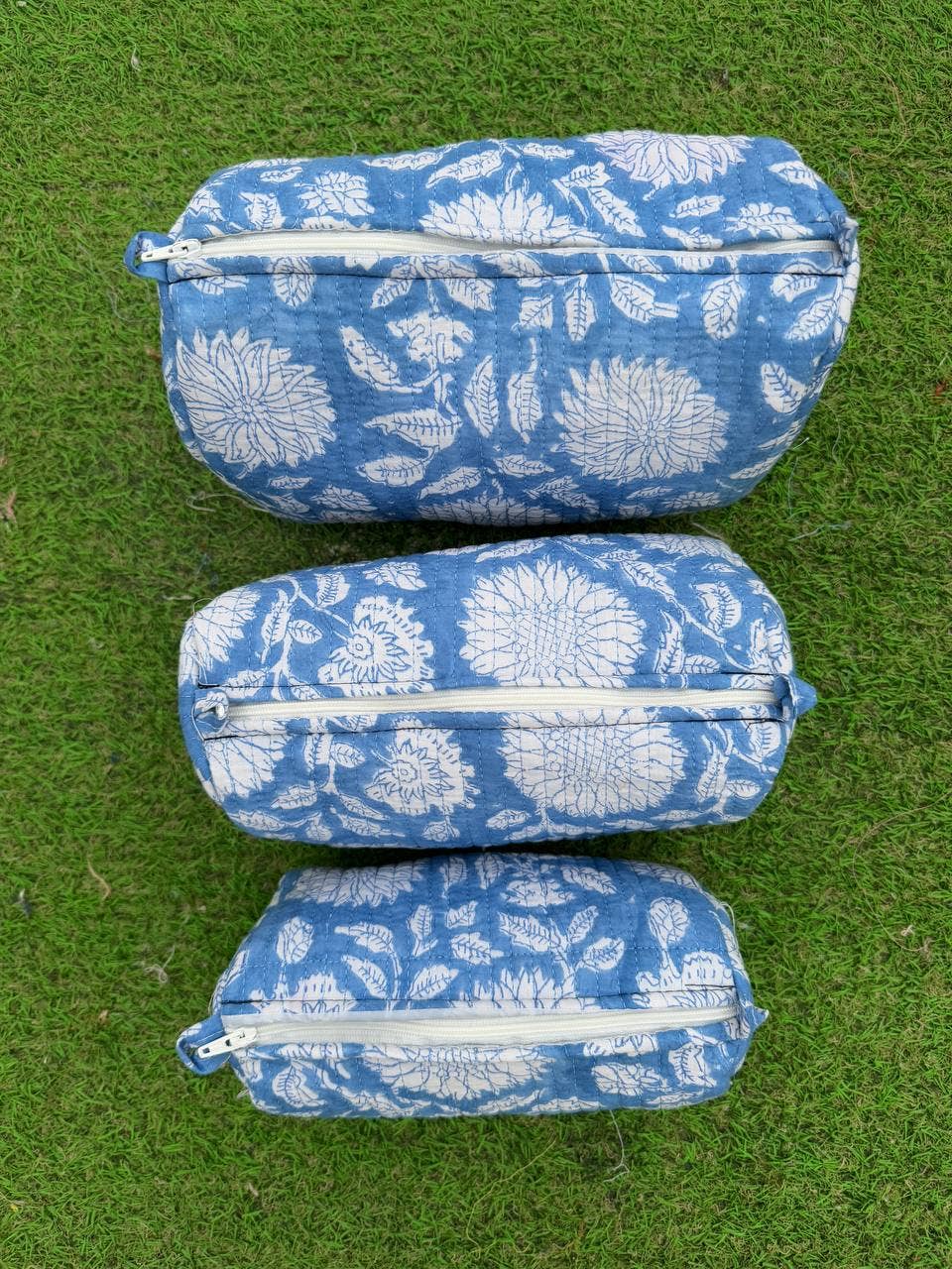 Cosmetic Bag Floral Print Indian Cotton Handmade Travel Bags