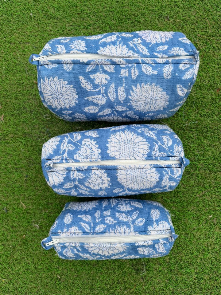 Cosmetic Bag Floral Print Indian Cotton Handmade Travel Bags