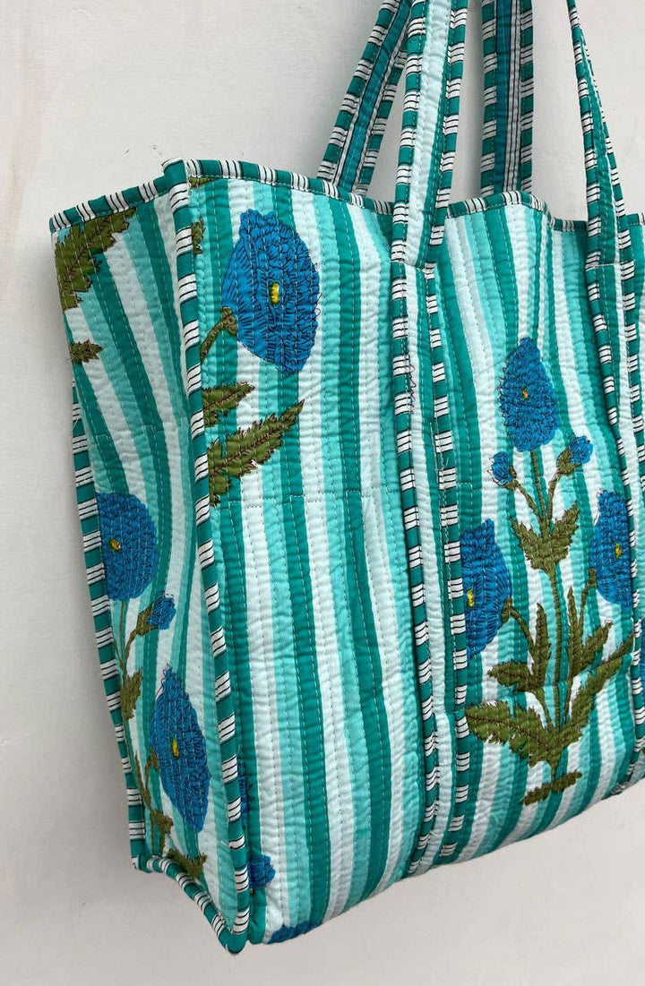 Party Wear Bag Cotton Floral Printed Quilted Bag Women Bags