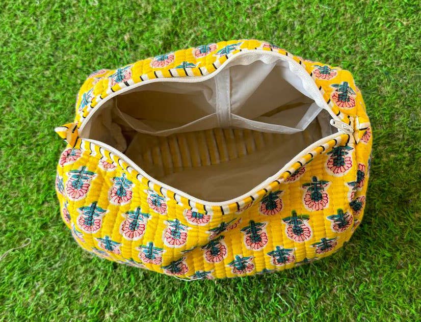 Printed Cotton Handmade Quilted Bag Toiletry Bag Travel Bags