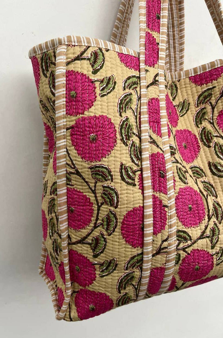 Make-up Bag Floral Printed Cotton Travel Quilted Grocery Bag