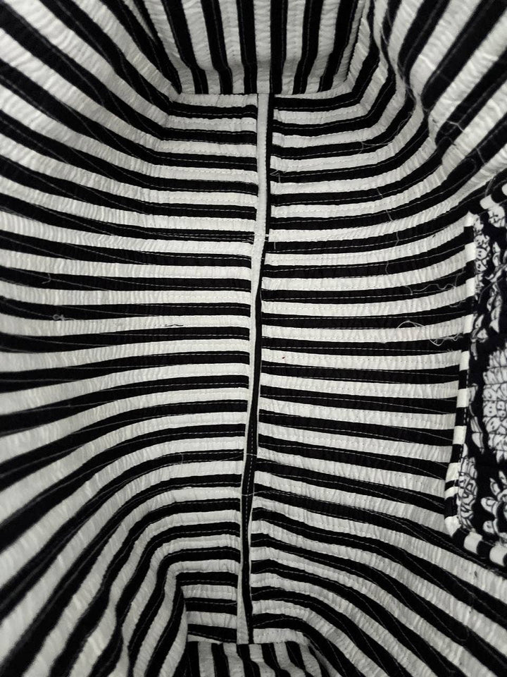 Black Cotton Women Floral Printed Bags Quilted Shopping Bags