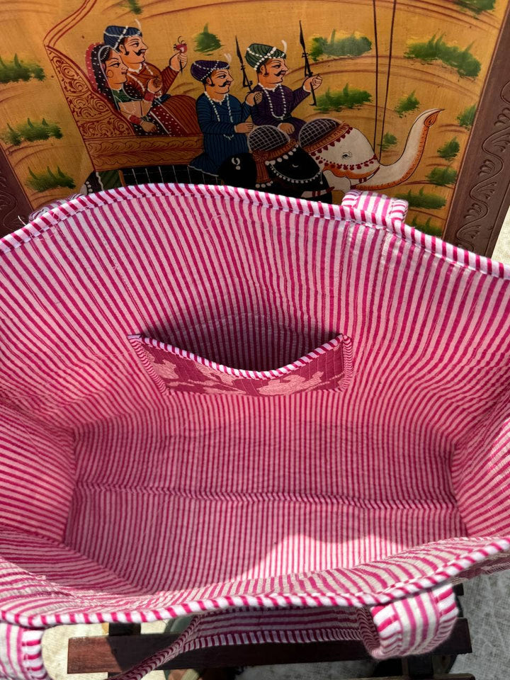 Tiger Printed Bag Cotton Quilted Bag Market Bag Shopping Bag