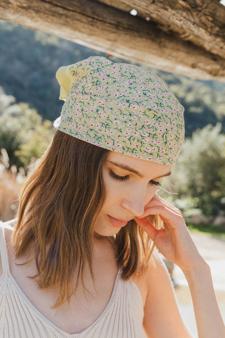 Boho Floral Cotton Bandana – Your Go-To Summer Accessory 🌸: Sage