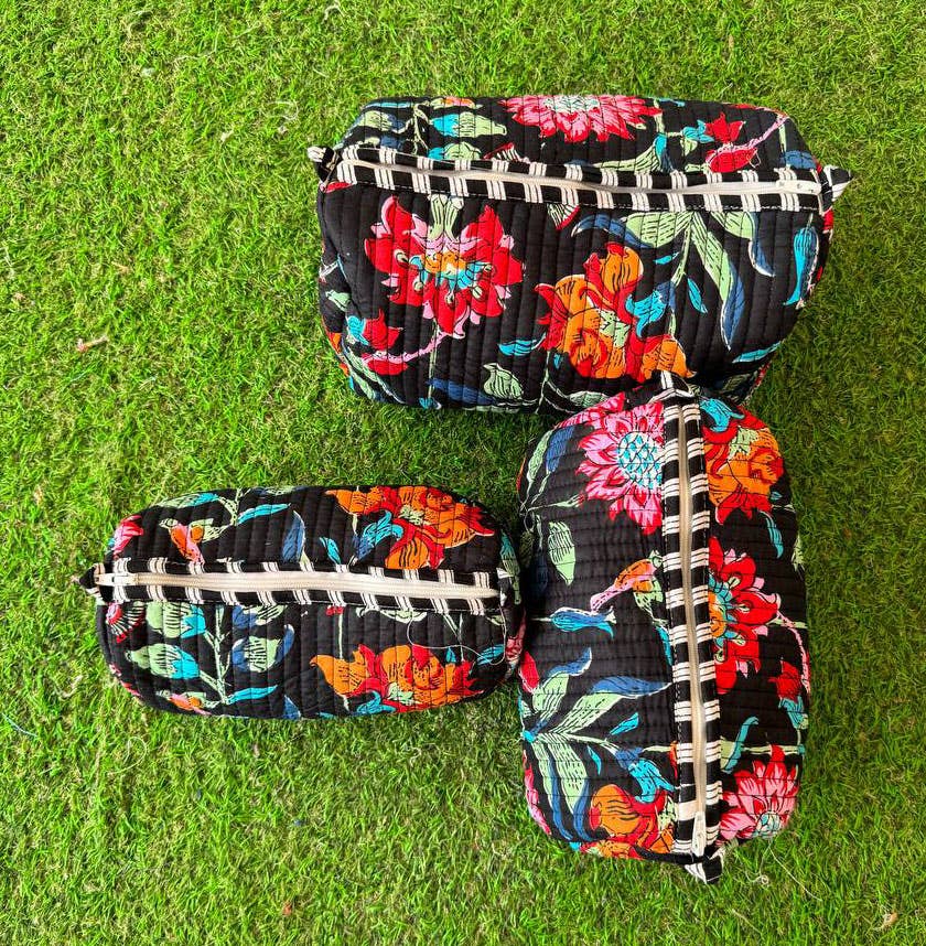 Colorful Floral Printed Bag Quilted Cotton Makeup Women Bags