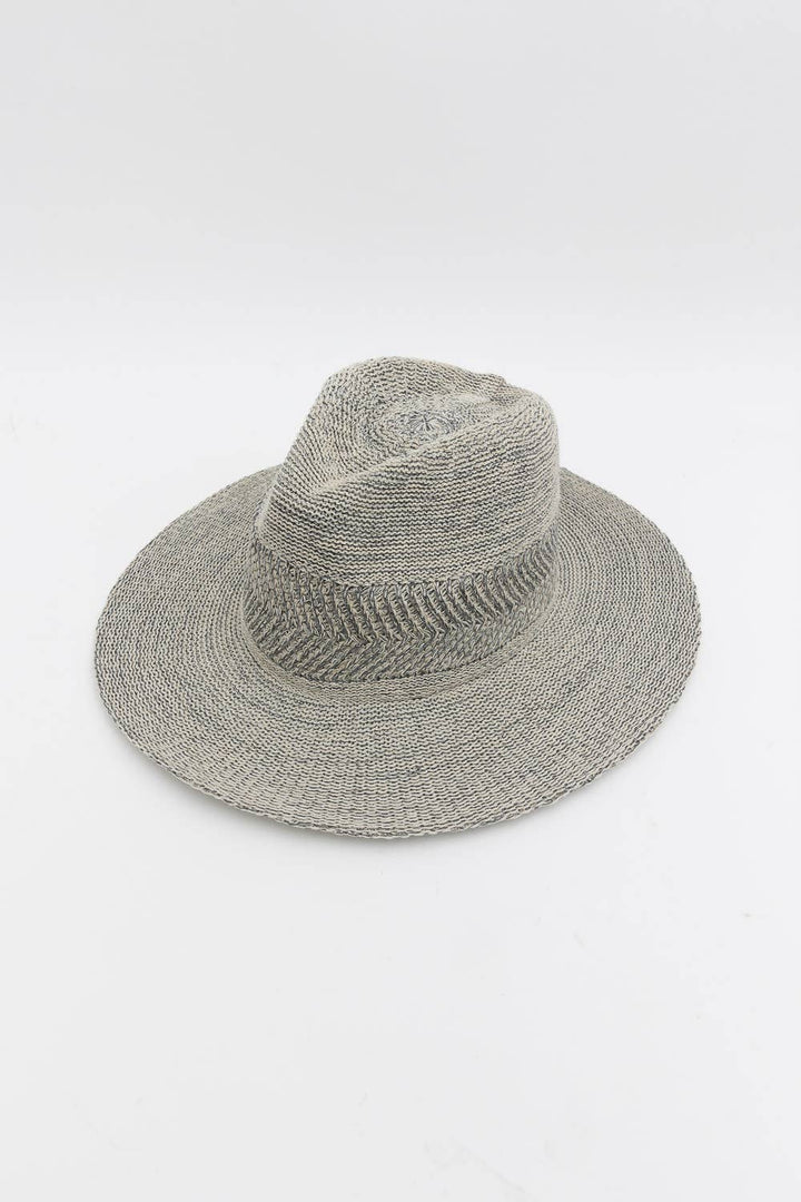 Pinched Front Wide Brim Western Style Hat: Natural