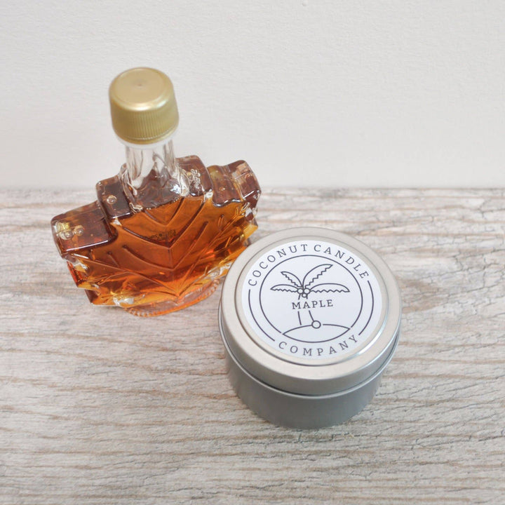 Maple Scented Coconut Wax Jar Candle: 6oz Glass Jar