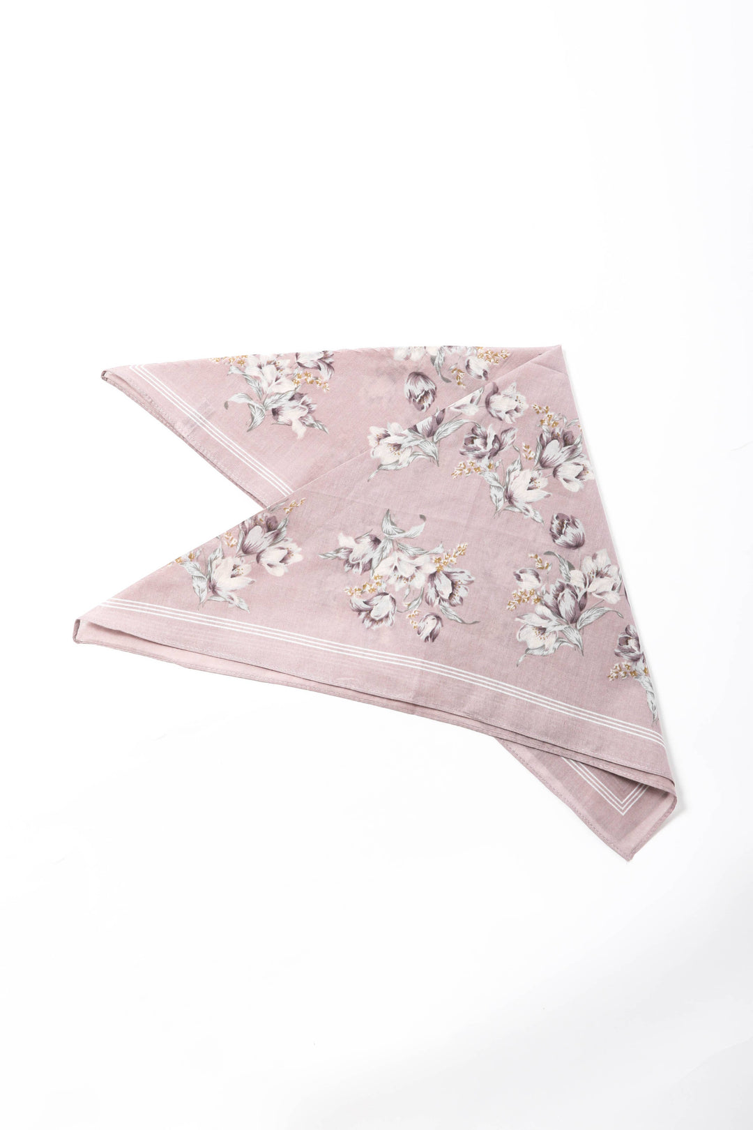 High-Quality Orchid Pattern Bandana - Ideal for All Seasons: Gray