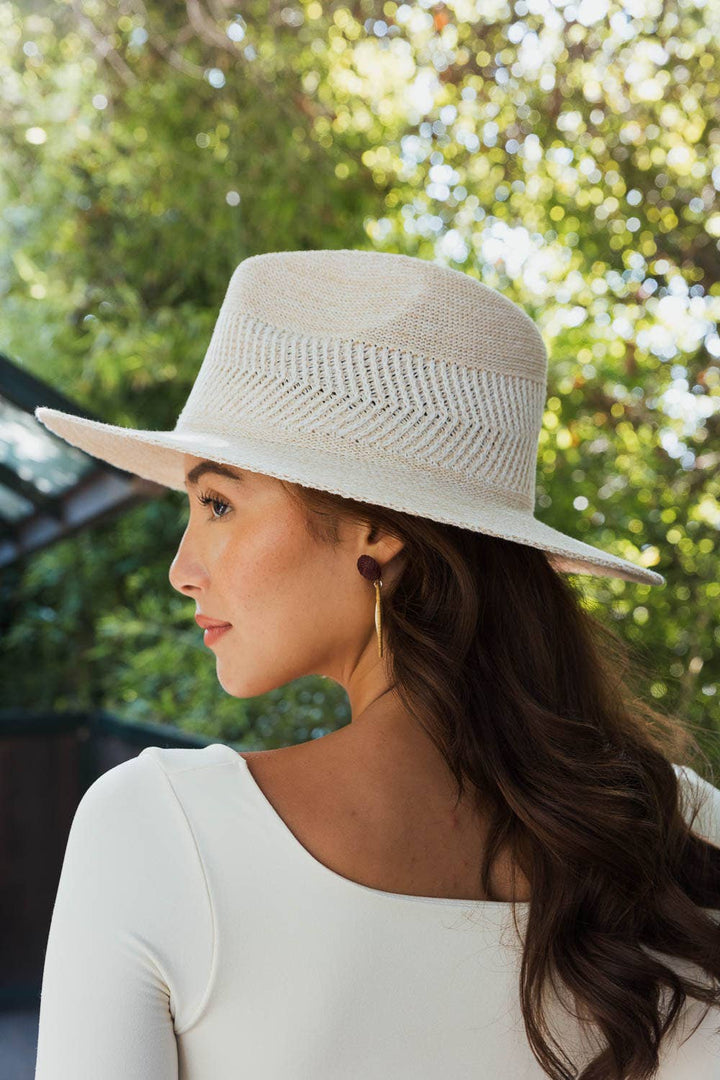 Pinched Front Wide Brim Western Style Hat: Natural
