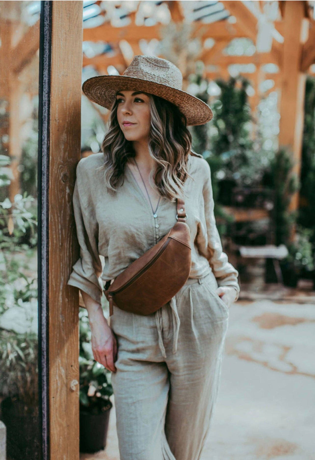 Sadie | Palm Straw Rancher Hat Wide Brim: M/L