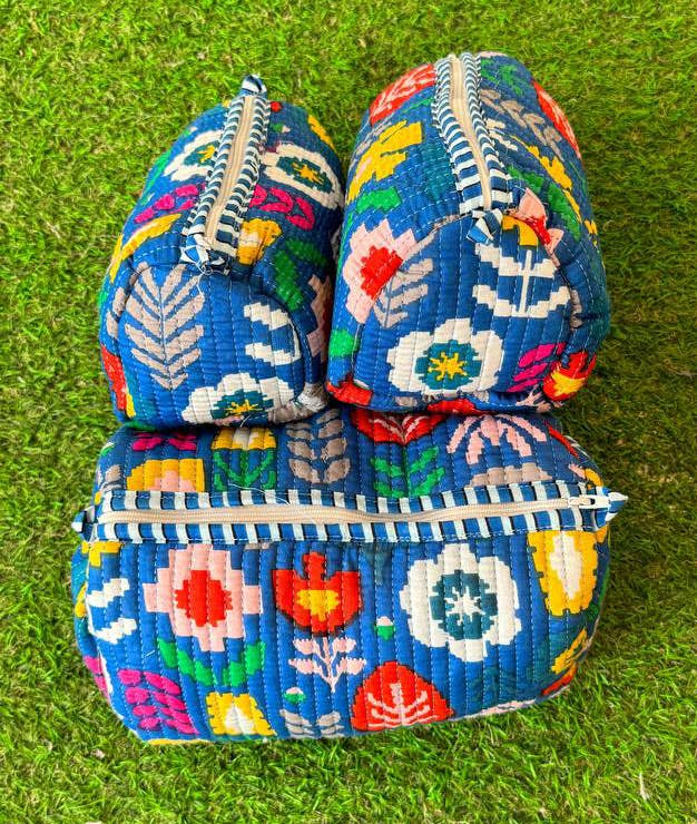 Multicolor Floral Design Cotton Bag Makeup Bag Women Bags