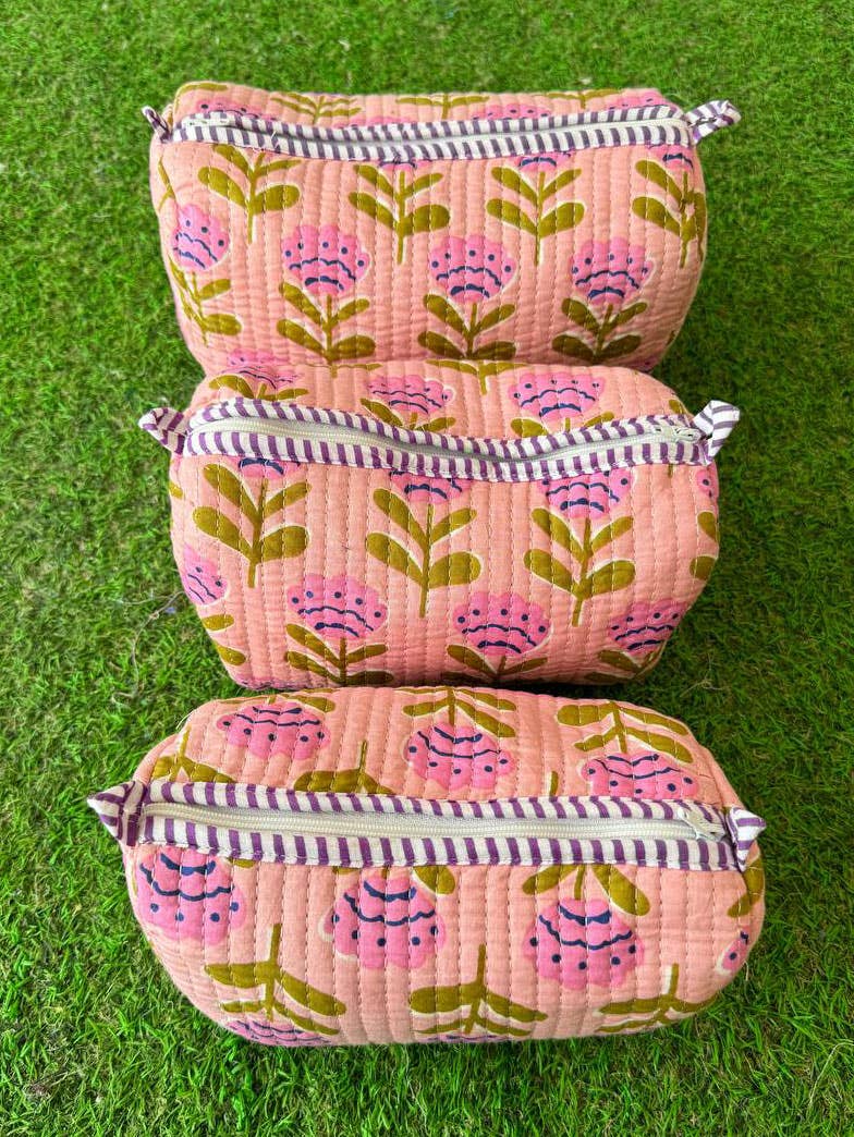 Colorful Floral Printed Bag Quilted Cotton Makeup Women Bags