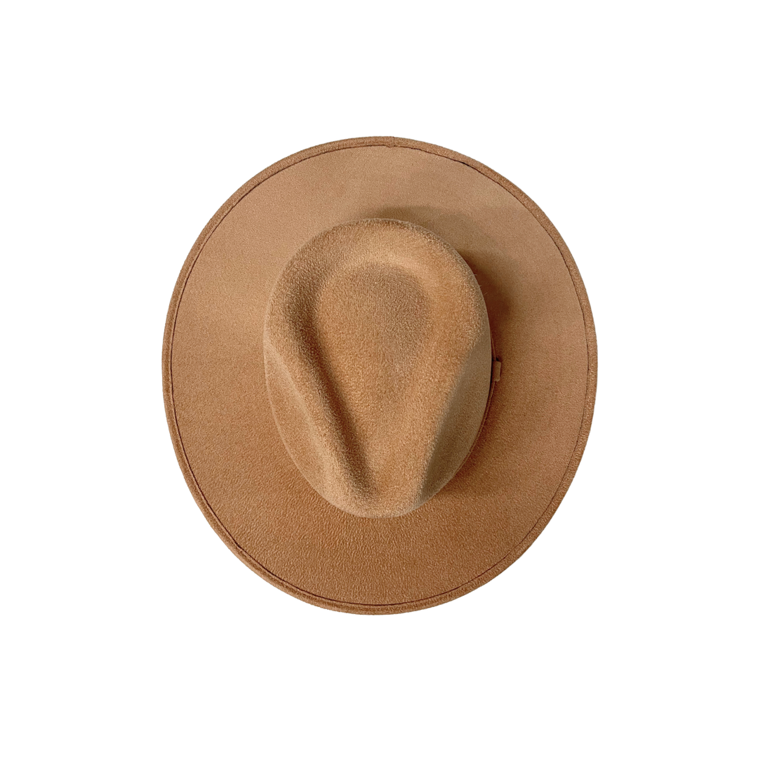 Vegan Suede Rancher Hat: Nude