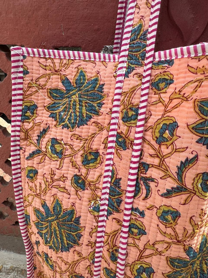 Handmade Cotton Bags Shopping Bag Quilted Printed Large Bags