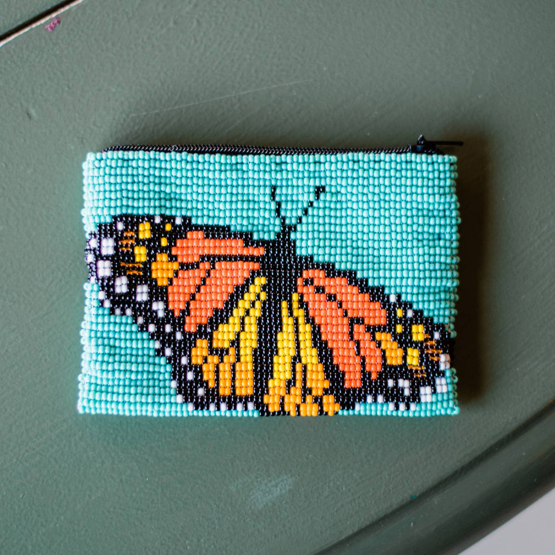 Butterfly Beaded Coin Bag