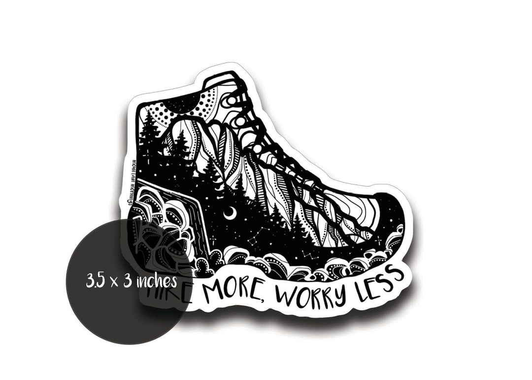 Hike More, Worry Less Sticker