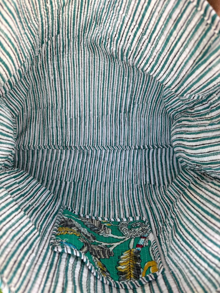 Bird Printed Bag Cotton Quilted Bag Market Bag Shopping Bags