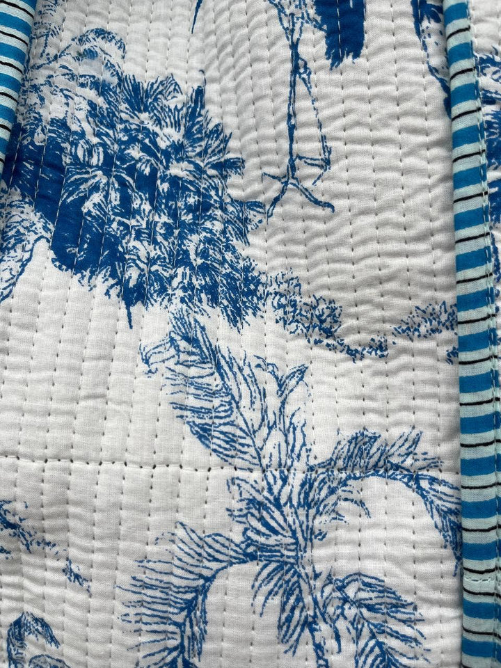 Handprinted Reversible Large Multicolor Cotton Quilted Bags