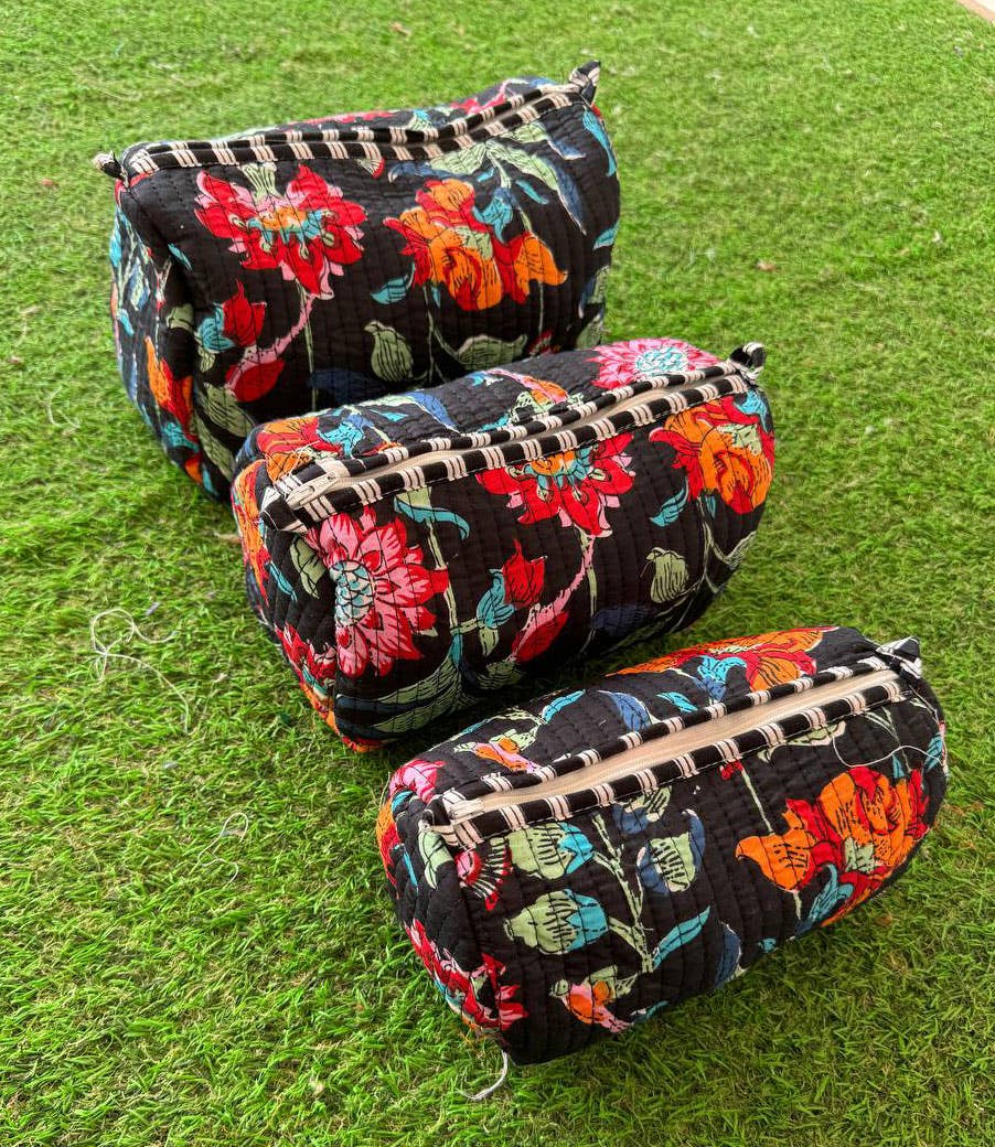 Colorful Floral Printed Bag Quilted Cotton Makeup Women Bags
